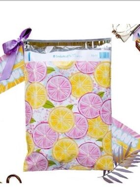 Citrus Lemon Pink & Yellow 10x13 poly mailer (pack of 25)